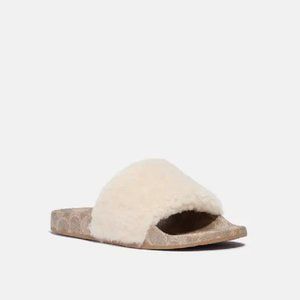 $79 *NEW* (7) COACH Faux Fur Signature Slide